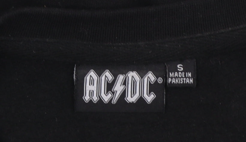 AC/DC Women's Black Small Crew Neck Pullover Sweatshirt 1979 Tour
