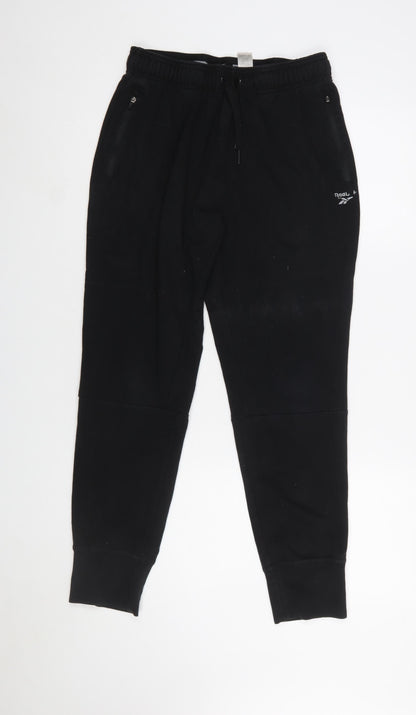 Reebok Women's Black Jogger Sweatpants Size S Elastic Waist Fleece