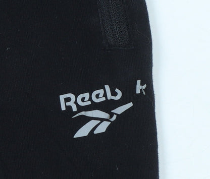 Reebok Women's Black Jogger Sweatpants Size S Elastic Waist Fleece