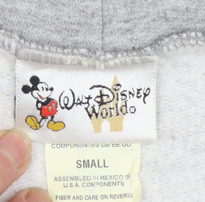 Walt Disney World Women Grey Full Zip Hoodie Small Tinker Bell Graphic