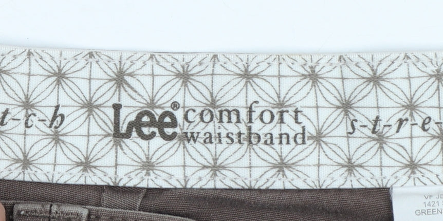 Lee Womens Brown Cargo Cropped Trousers Size 10 Petite Stretch Cotton