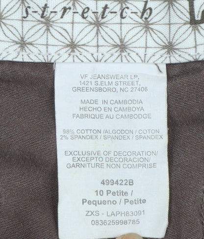 Lee Womens Brown Cargo Cropped Trousers Size 10 Petite Stretch Cotton