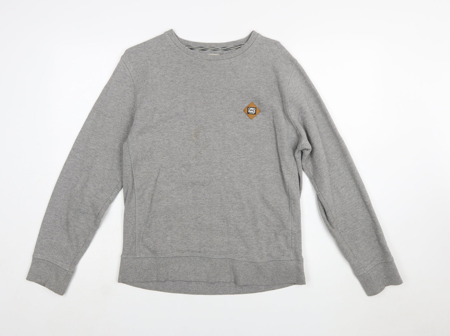 Jack & Jones Men's Grey Crew Neck Pullover Sweatshirt L