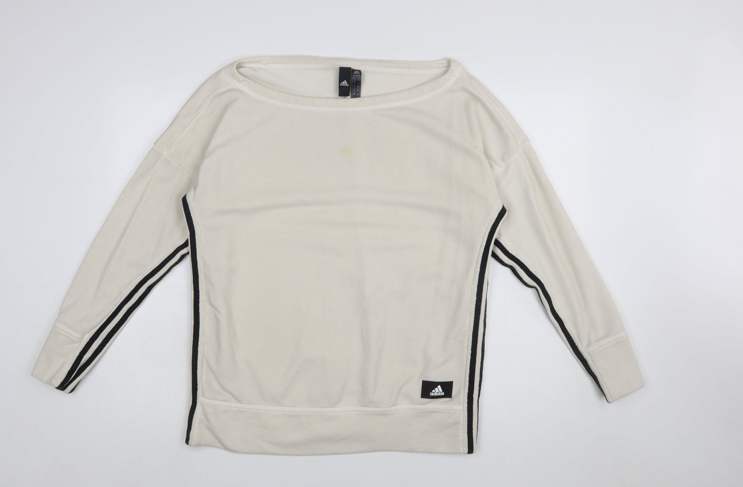 Adidas Womens Beige Long Sleeve Pullover Sweatshirt Size 12-14