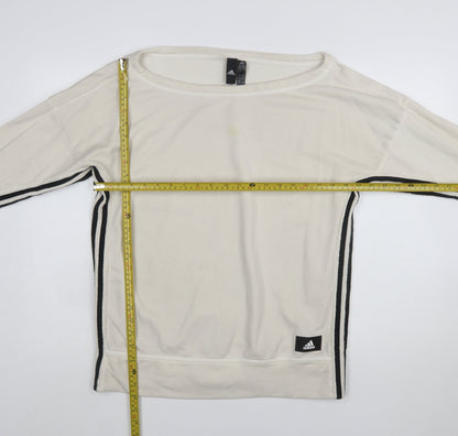 Adidas Womens Beige Long Sleeve Pullover Sweatshirt Size 12-14
