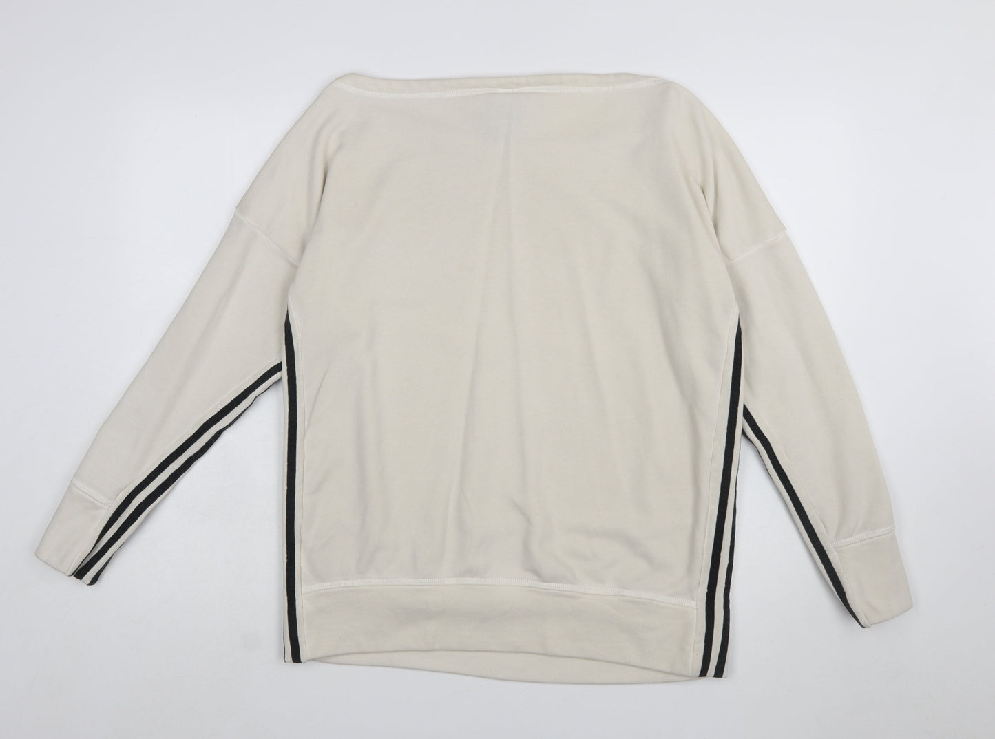 Adidas Womens Beige Long Sleeve Pullover Sweatshirt Size 12-14