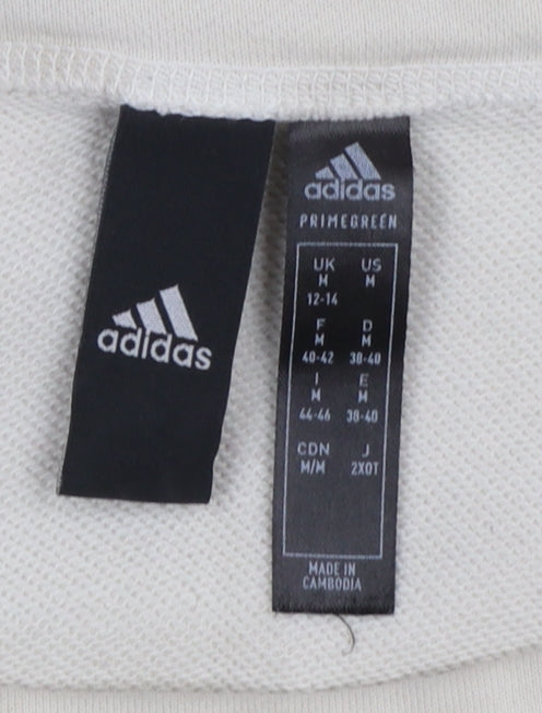 Adidas Womens Beige Long Sleeve Pullover Sweatshirt Size 12-14