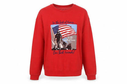 Fruit of the Loom Women's Red Graphic Pullover Sweatshirt Size L