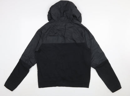 Nike Men's Black Windbreaker Jacket Size S Hooded Full Zip