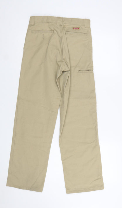 Dickies Boys Beige Chino Trousers 14 Years Regular Fit Durable Twill