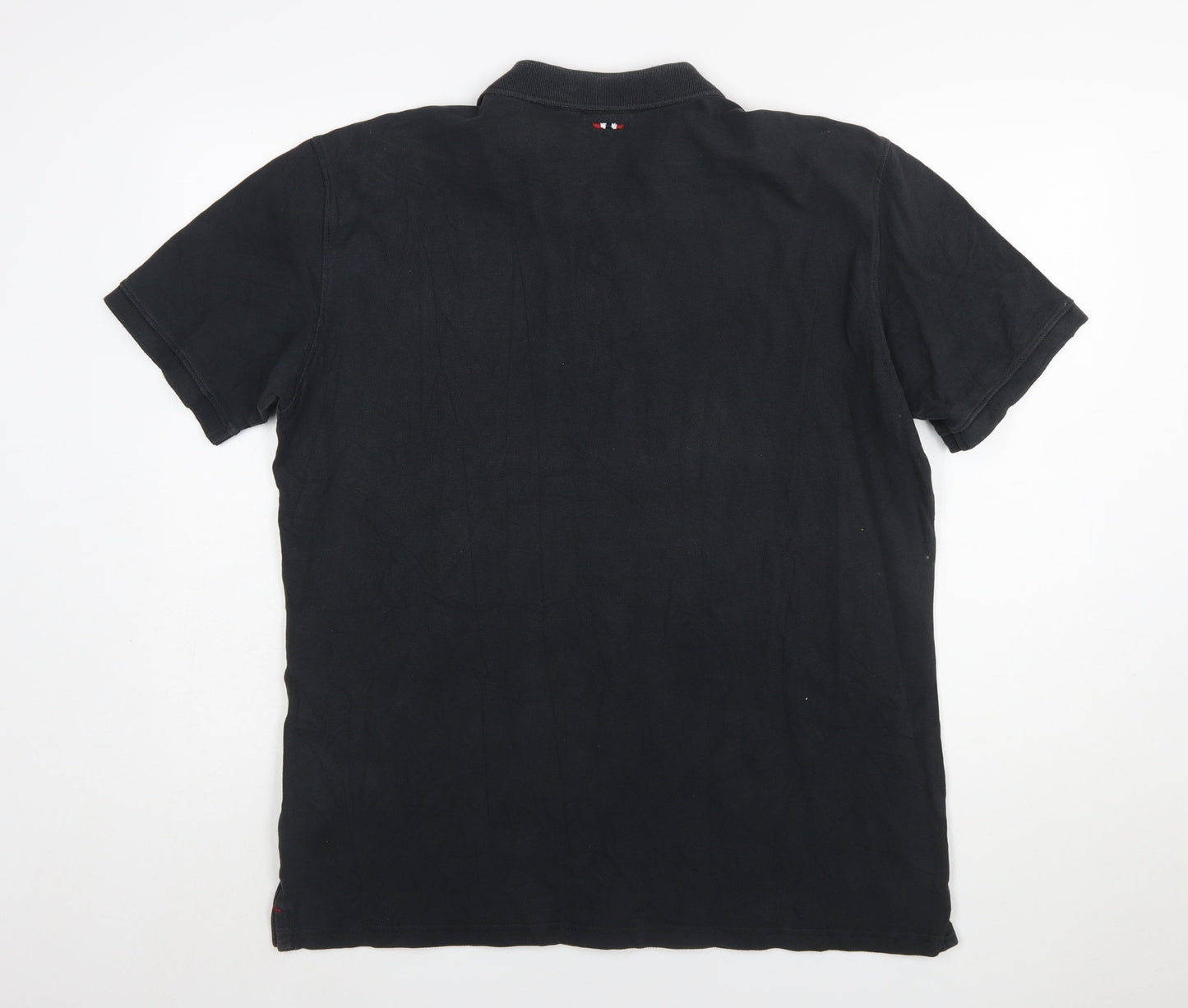 Napapijri Men’s Black 2XL Cotton Polo Shirt Classic Logo Style