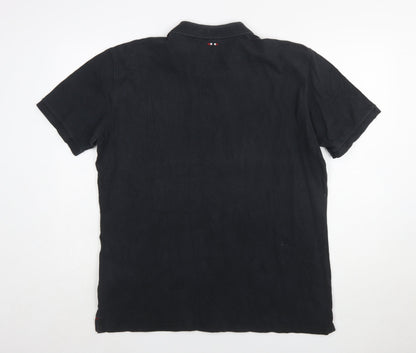 Napapijri Men’s Black 2XL Cotton Polo Shirt Classic Logo Style