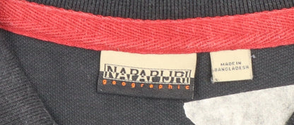 Napapijri Men’s Black 2XL Cotton Polo Shirt Classic Logo Style