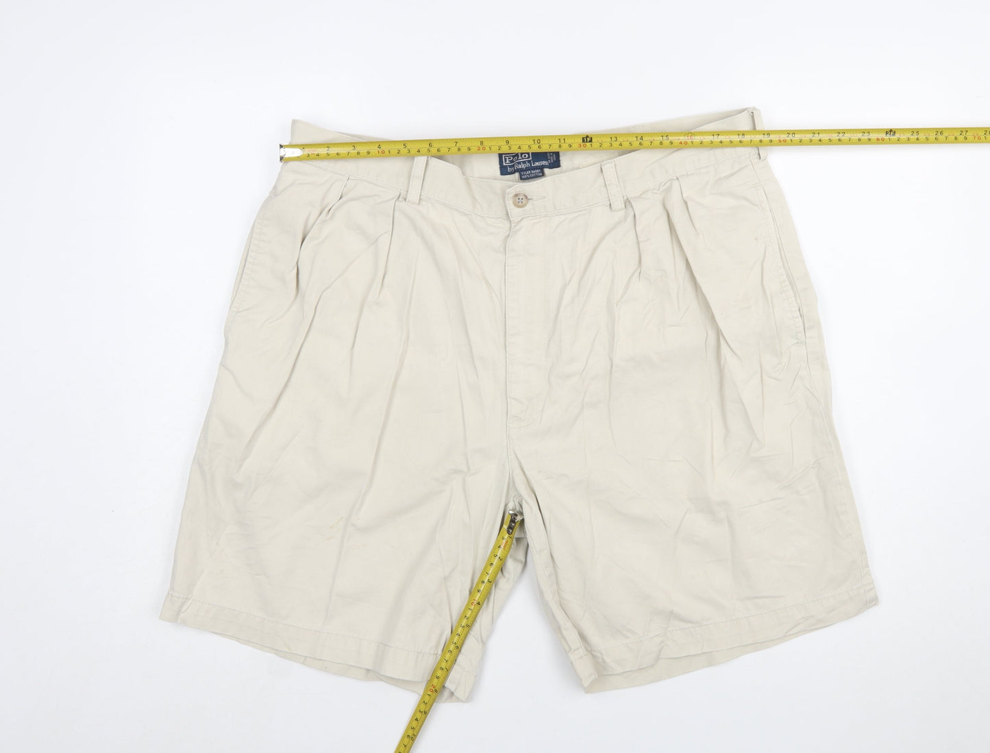 Ralph Lauren Men's Beige 40 Chino Shorts Pleated Cotton
