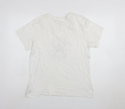 Converse Boys White XL Classic Fit Logo Graphic Cotton T-Shirt