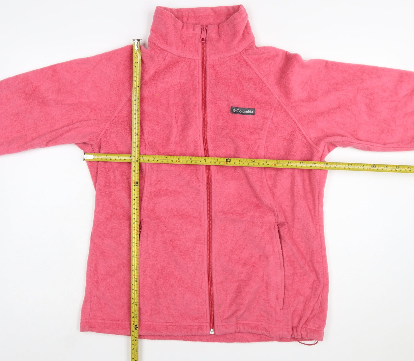 Columbia Women Pink Fleece Full Zip Jacket L Lightweight Outdoor