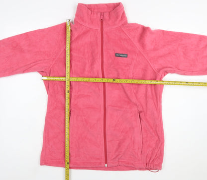 Columbia Women Pink Fleece Full Zip Jacket L Lightweight Outdoor