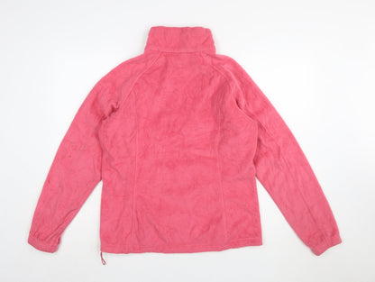 Columbia Women Pink Fleece Full Zip Jacket L Lightweight Outdoor