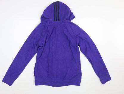 Adidas Womens Purple Fleece Hooded Full Zip Jacket Size M 12-14