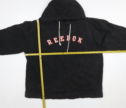 Reebok Men's Black XL Pullover Hoodie with Logo and Kangaroo Pocket