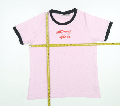 Reebok Women’s Pink Ringer T-Shirt Size L Short Sleeve Cotton