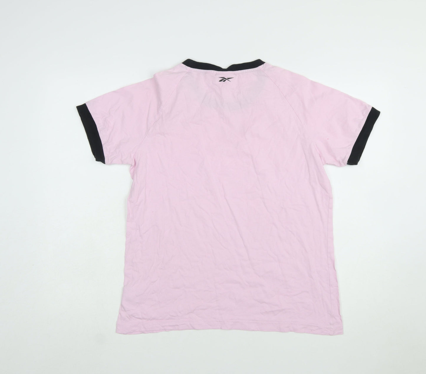 Reebok Women’s Pink Ringer T-Shirt Size L Short Sleeve Cotton