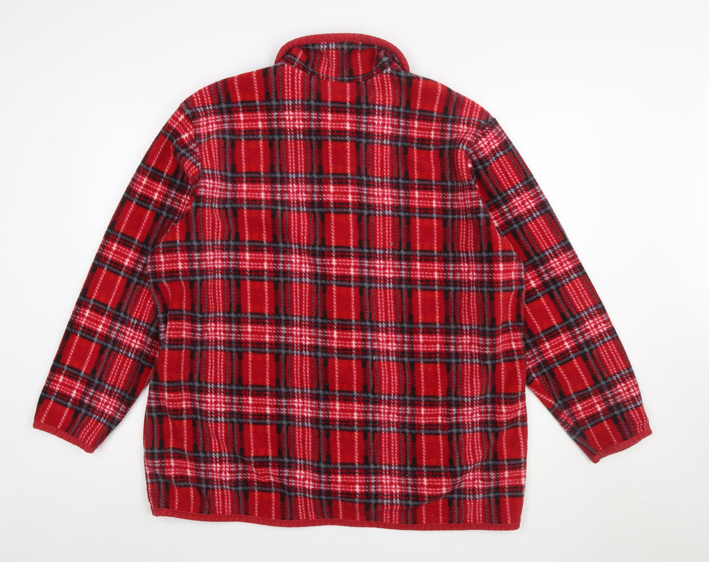 Cherokee Women Red Plaid Fleece Button Jacket Size 18 Plus
