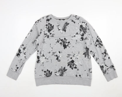 The North Face Womens Grey Floral Crew Neck Sweatshirt Size L