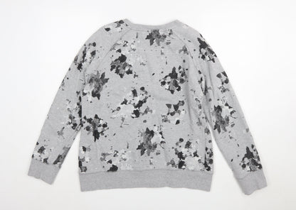 The North Face Womens Grey Floral Crew Neck Sweatshirt Size L