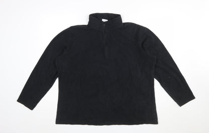 Columbia Mens Black XL 1/4 Zip Fleece Pullover Sweatshirt