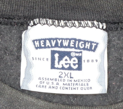 Lee Mens Black 2XL Heavyweight Graphic Pullover Sweatshirt