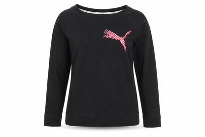 Puma Womens Black Long Sleeve Cotton Sports T-Shirt Size 12