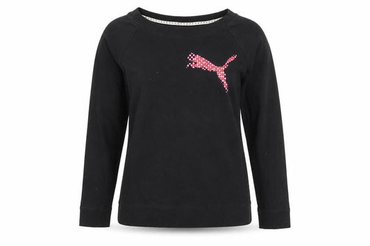 Puma Womens Black Long Sleeve Cotton Sports T-Shirt Size 12