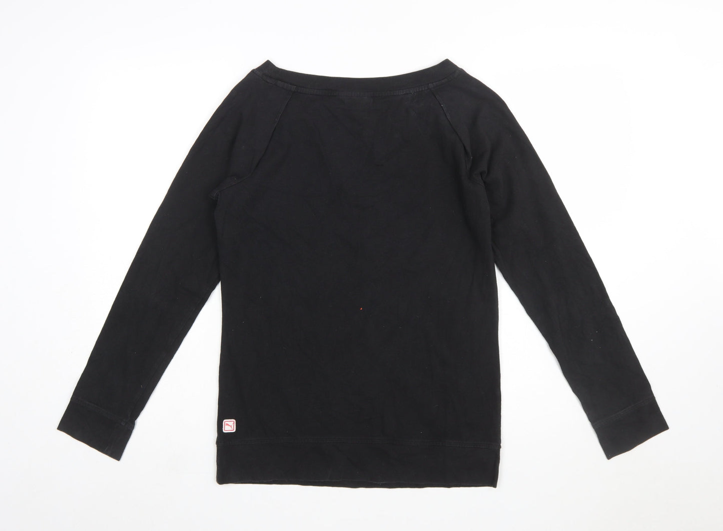 Puma Womens Black Long Sleeve Cotton Sports T-Shirt Size 12