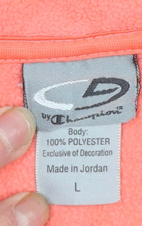 Champion Women’s Coral & Black Fleece Pullover Sweatshirt L