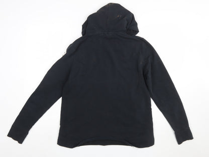 Puma Women Black XL Full Zip Hoodie Sweatshirt with Logo Print