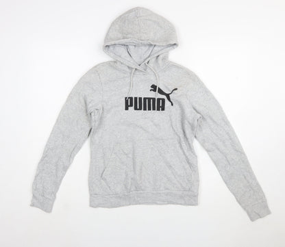 Puma Women’s Grey Pullover Hoodie Size 10 Logo Sweatshirt
