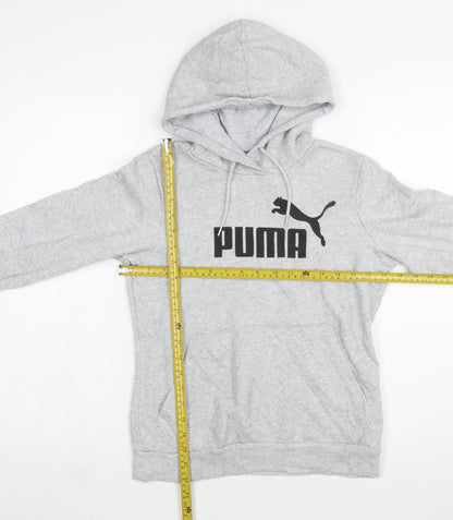 Puma Women’s Grey Pullover Hoodie Size 10 Logo Sweatshirt