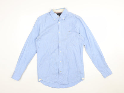 Tommy Hilfiger Men's Blue Slim Fit Stretch Button-Up Shirt Size S