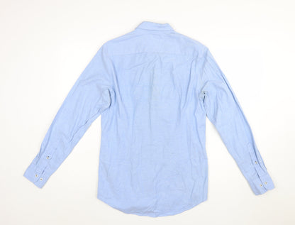 Tommy Hilfiger Men's Blue Slim Fit Stretch Button-Up Shirt Size S