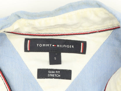 Tommy Hilfiger Men's Blue Slim Fit Stretch Button-Up Shirt Size S