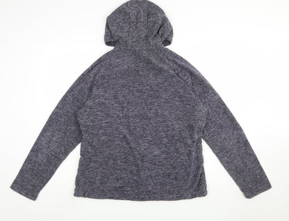 New Balance Womens Grey Pink Full Zip Hoodie XL Polyester Blend