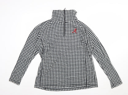 Columbia Womens Black White Houndstooth 1/2 Zip Pullover Sweatshirt XL