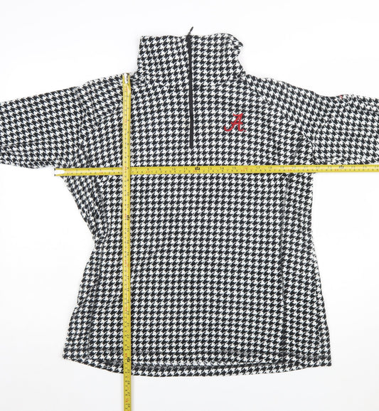 Columbia Womens Black White Houndstooth 1/2 Zip Pullover Sweatshirt XL