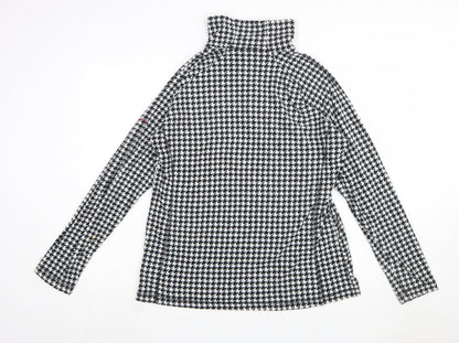 Columbia Womens Black White Houndstooth 1/2 Zip Pullover Sweatshirt XL