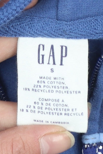 GAP Women Blue Small Full Zip Hoodie Cotton Blend Casual