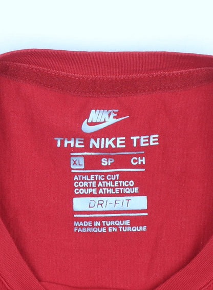 Nike Girls Red Cropped Dri-Fit T-Shirt XL Athletic Fit Sports Top