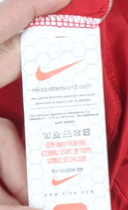 Nike Girls Red Cropped Dri-Fit T-Shirt XL Athletic Fit Sports Top