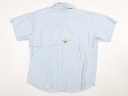 Columbia Men's Blue Short Sleeve Button-Up Outdoor Shirt L