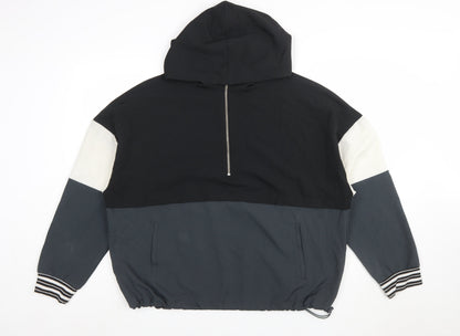 Avia Womens Black Colourblock 1/2 Zip Hoodie XL Polyester Blend